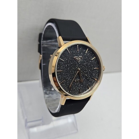 Roxy The Royal Womens Quartz Watch Black Glitter Dial Rose Gold Tone New Battery main image 8